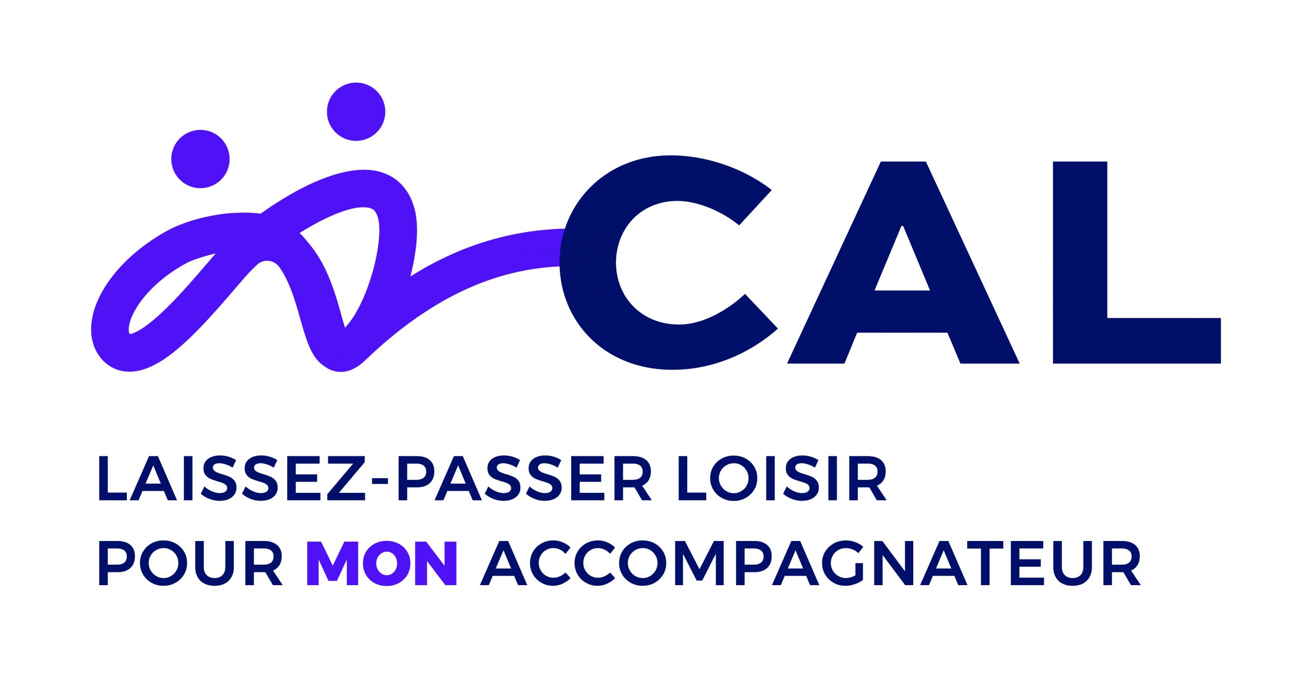Logo de la Carte d'accompagnement loisir, accompagné de la mention "Laissez-passer loisir pour mon accompagnateur.