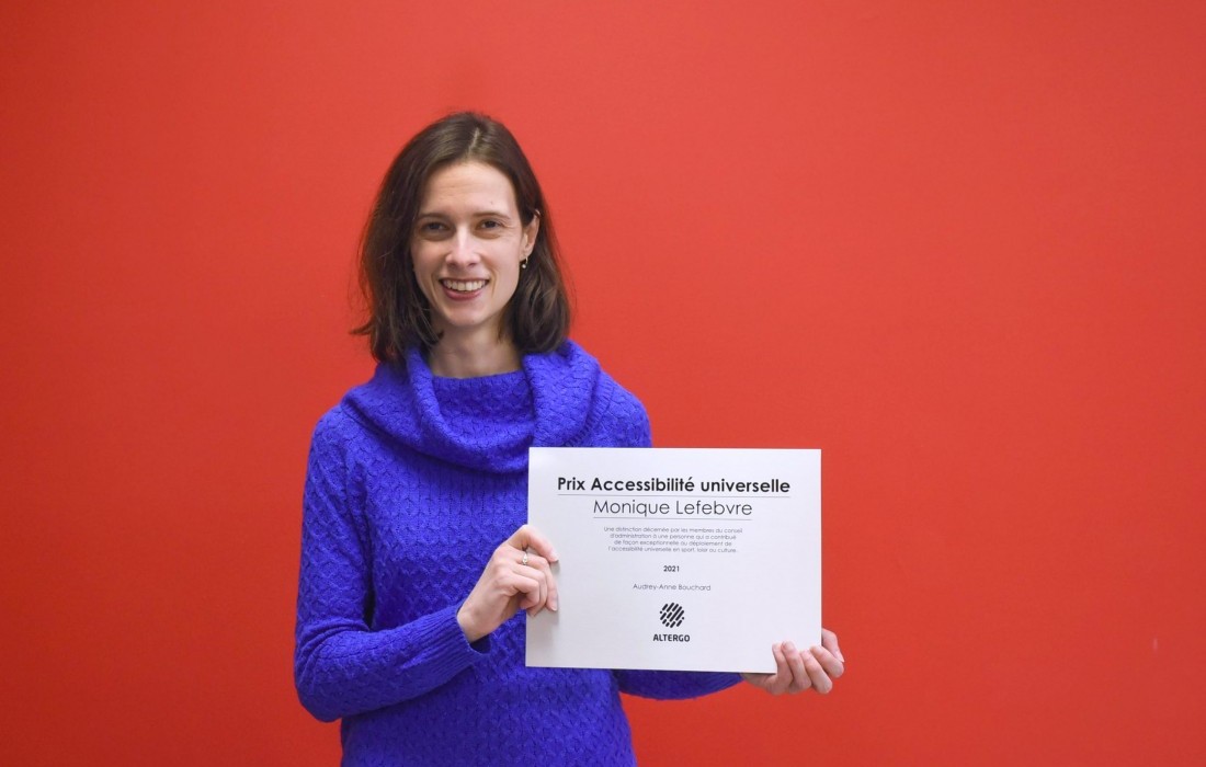 Audrey-Anne Bouchard, lauréate du Prix Accessibilité universelle Monique Lefebvre 2021!